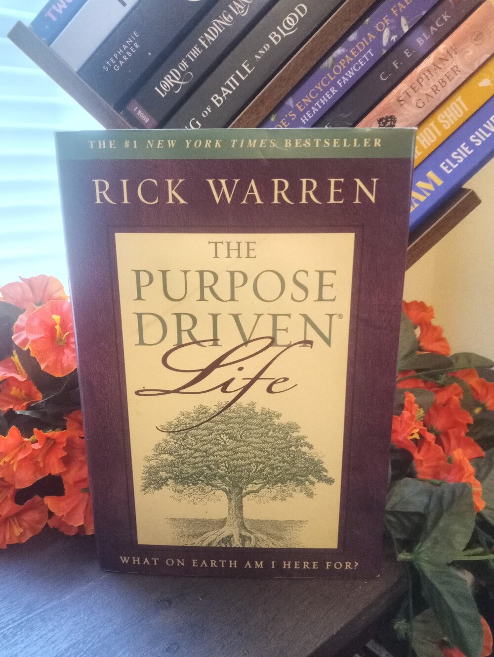 Rick Warren "The Purpose Driven Life" Hardcover Book - Purple & Cream